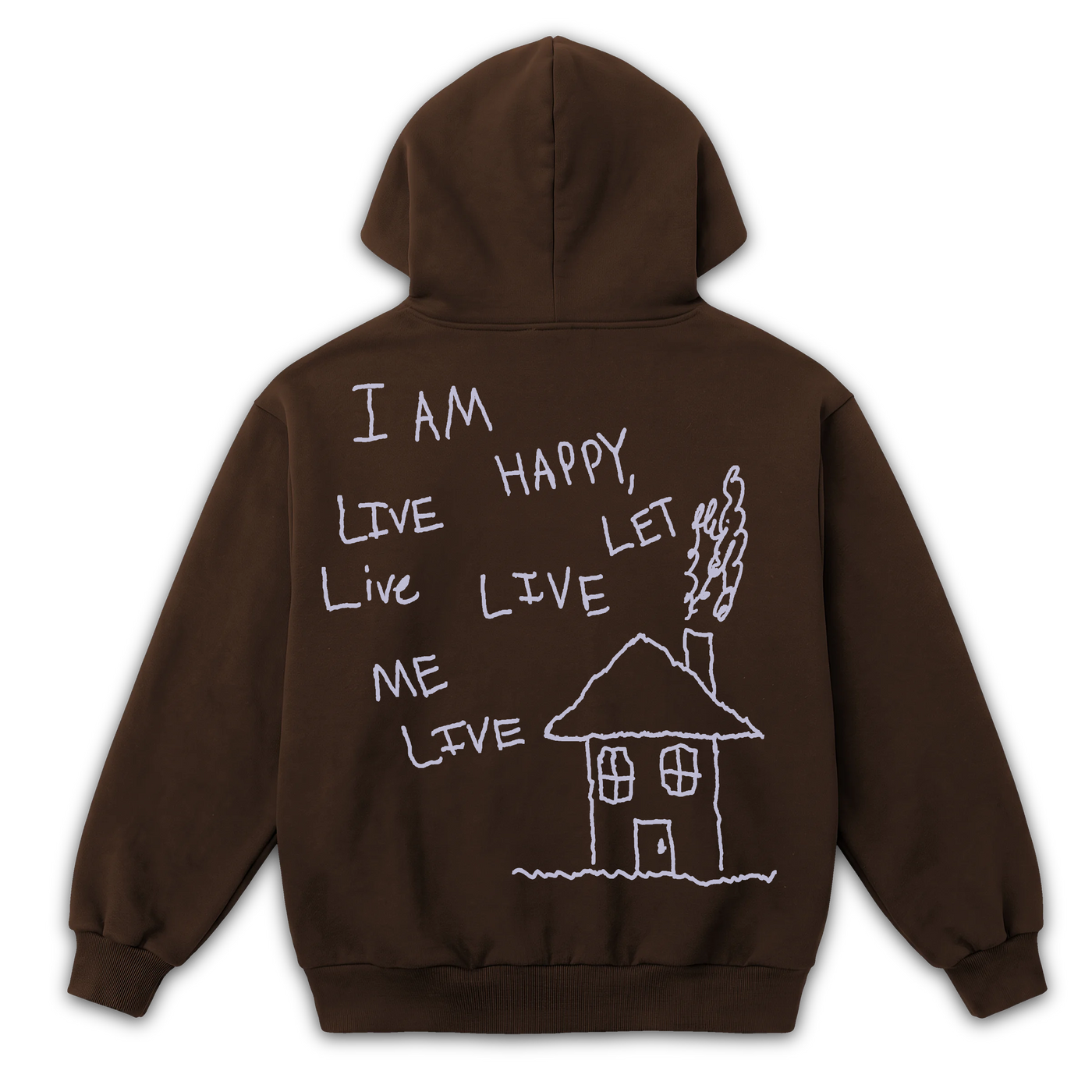 Be Happy Zip Up - Brown - Back