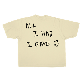 Be Happy Drop Tee - Cream - Front