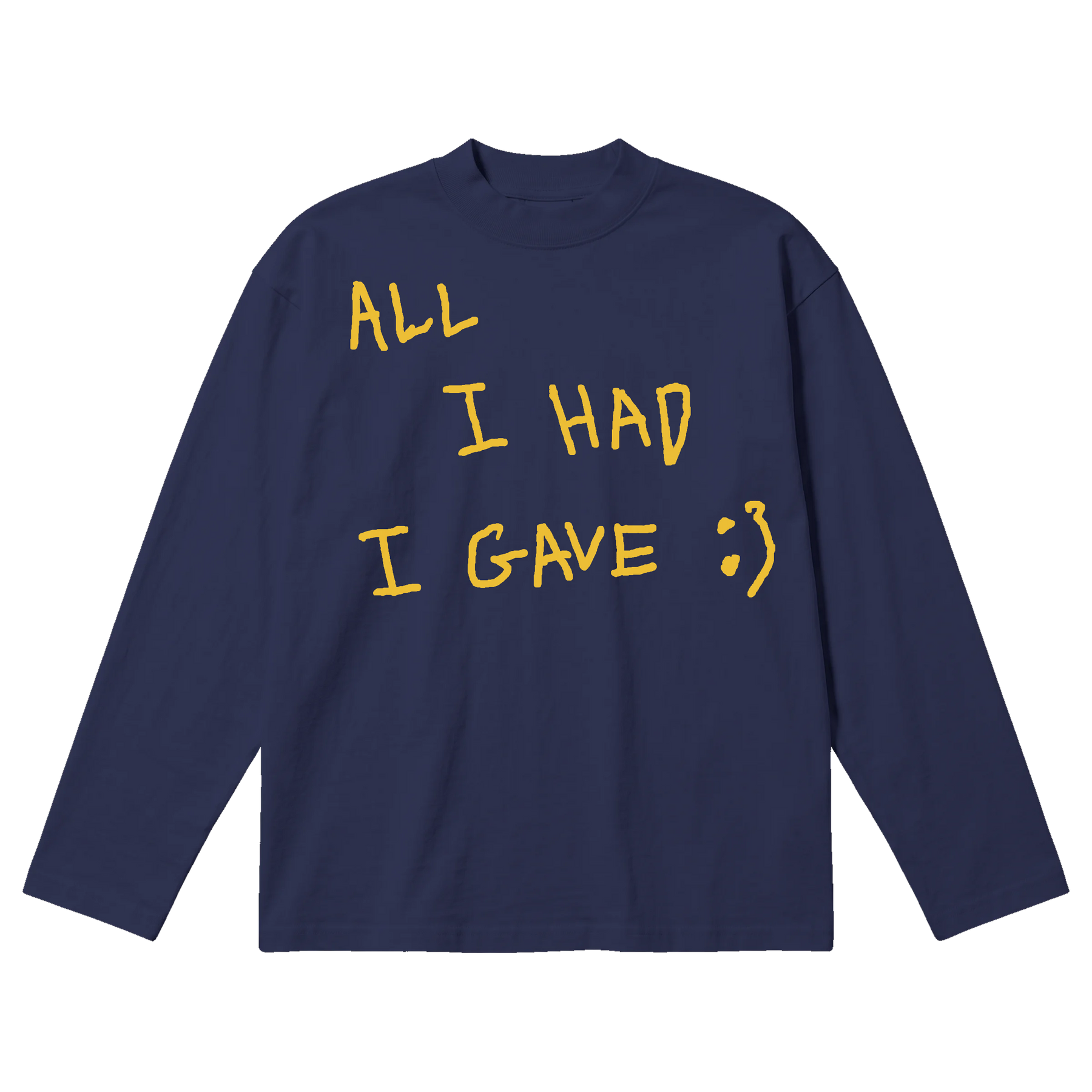 Be Happy Baggy L/S Tee - Blue - Front