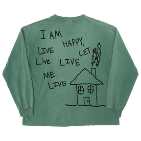 Be Happy L/S Tee - Green - Back