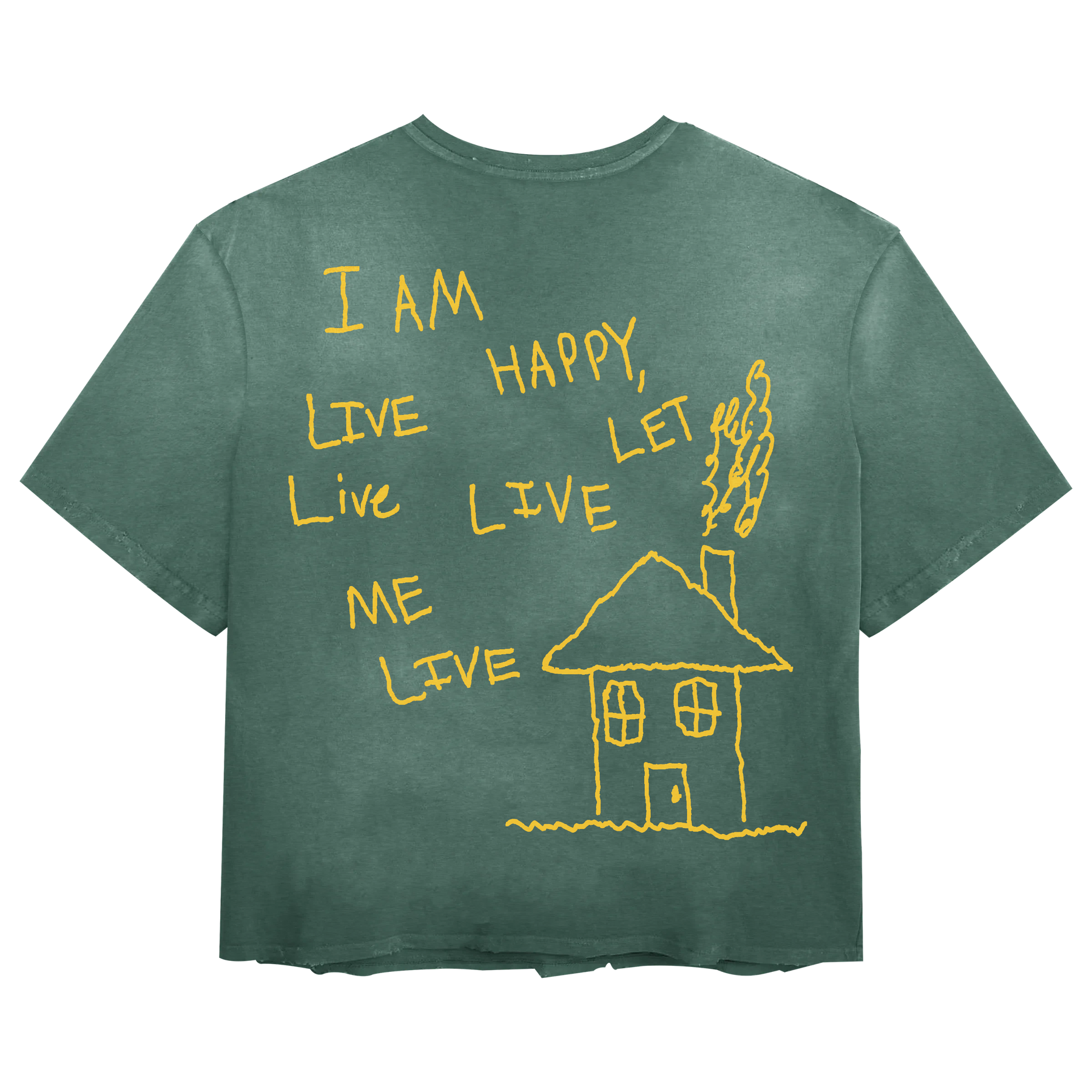 Be Happy Tee - Green - Back