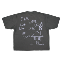 Be Happy Drop Tee - Grey - Back