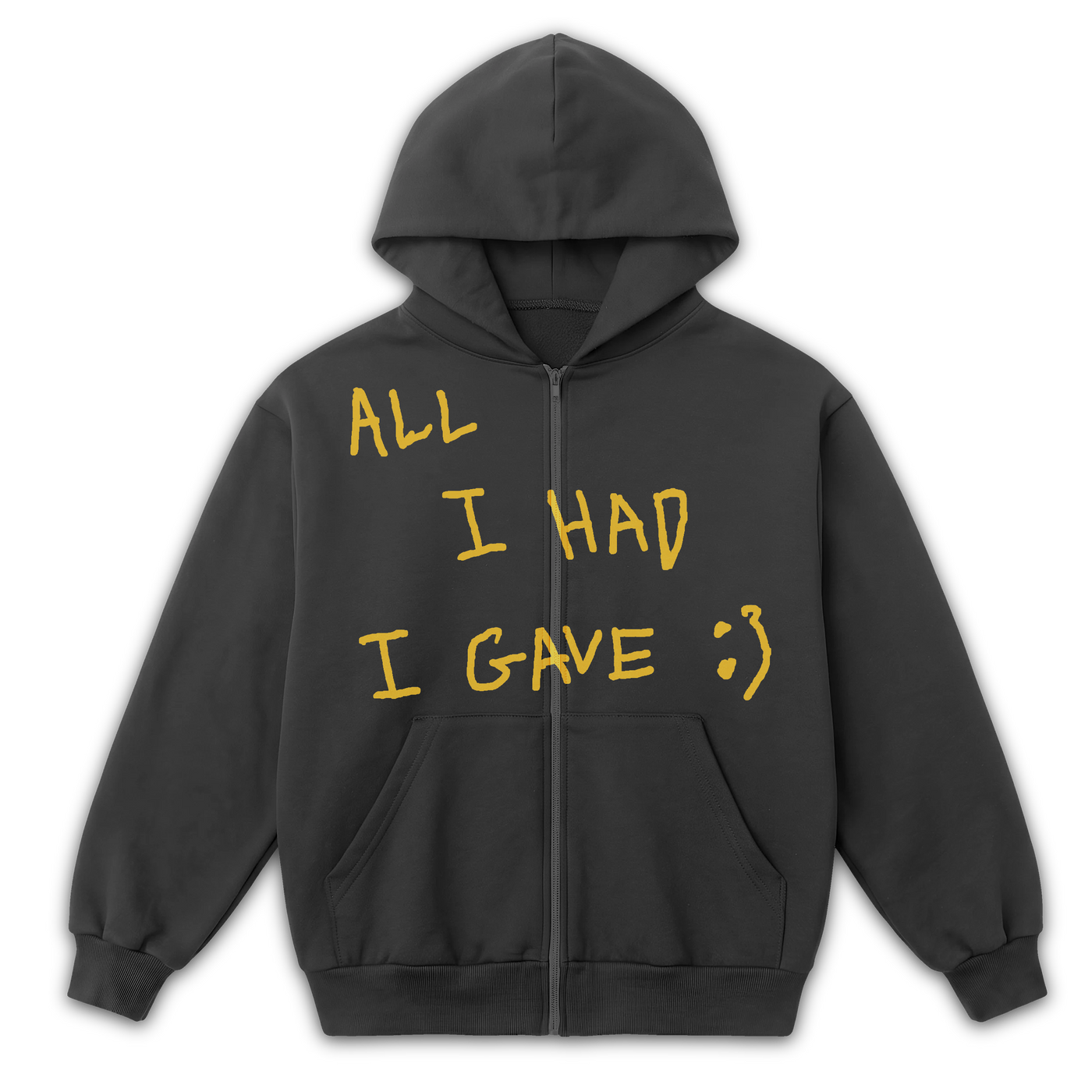 Be Happy Zip Up - Grey - Front