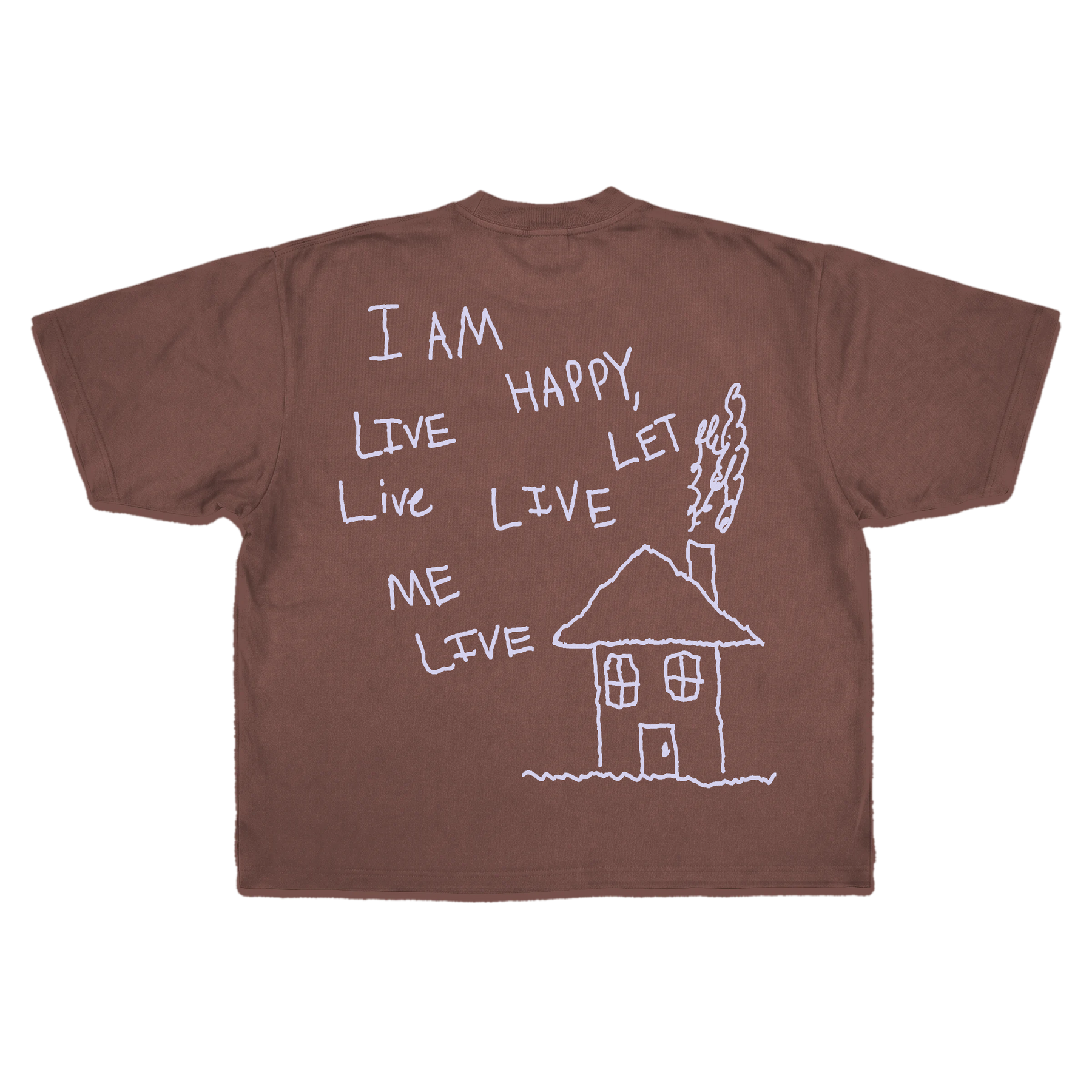 Be Happy Drop Tee - Mocha - Back