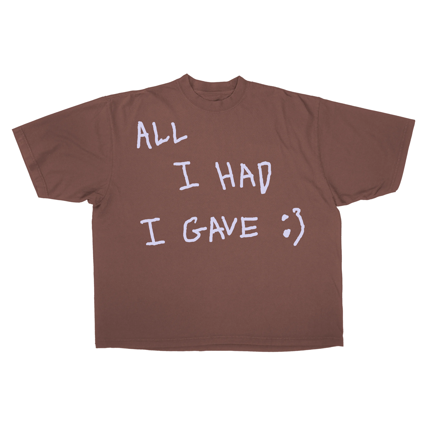 Be Happy Drop Tee - Mocha - Front