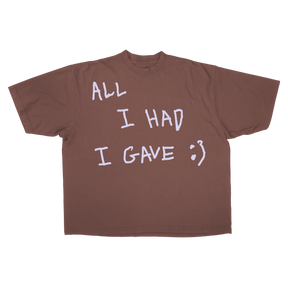Be Happy Drop Tee - Mocha - Front
