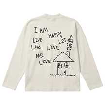 Be Happy Baggy L/S Tee - Off White - Back