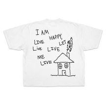 Be Happy Drop Tee - White - Back
