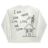 Be Happy L/S Tee - White - Back