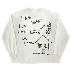 Be Happy L/S Tee - White - Back