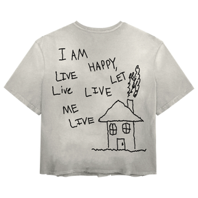 Be Happy Tee - White - Back