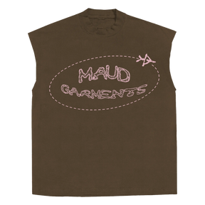Departure Sleeveless Tee - Brown - Front