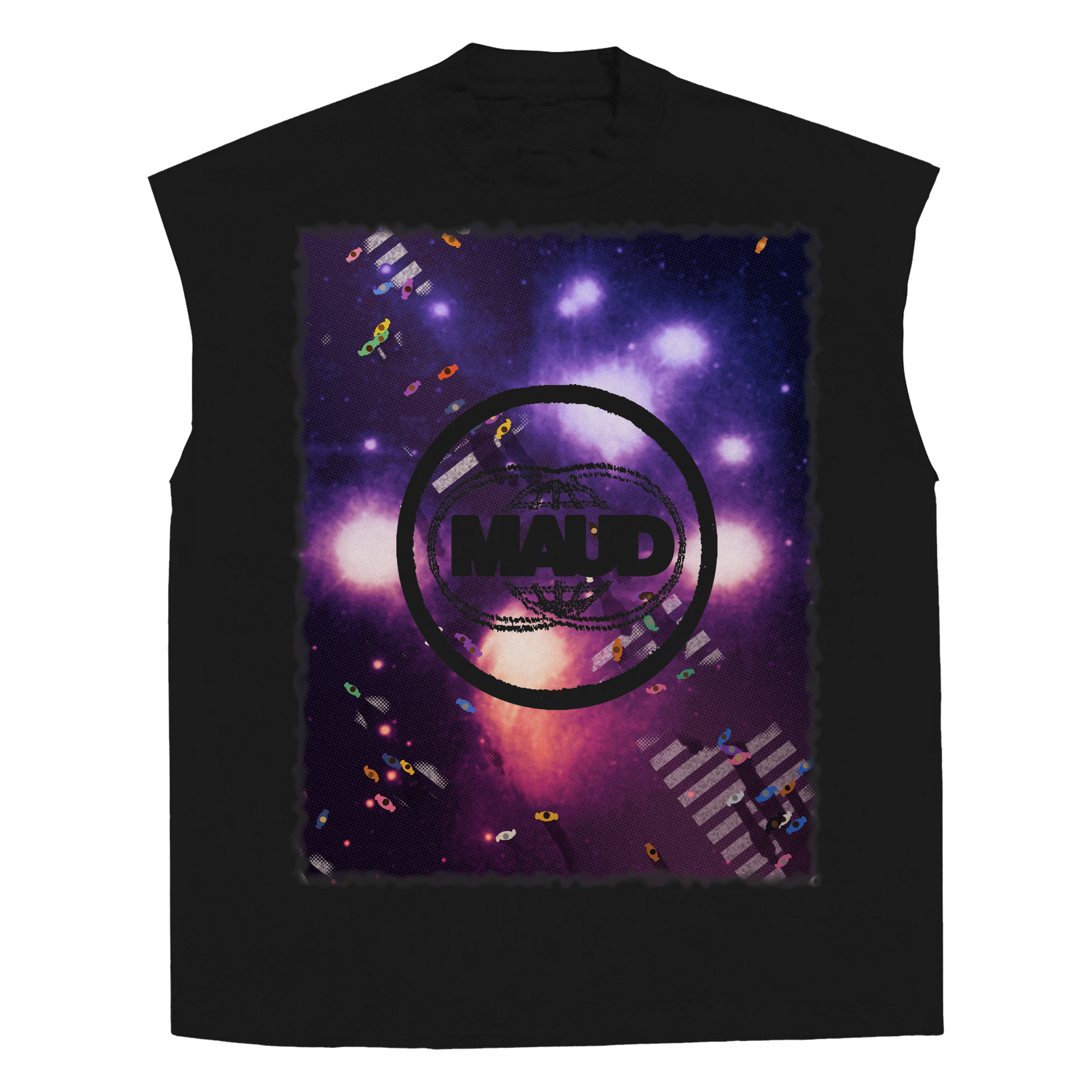 Night Shift Sleeveless Tee - Black - Front