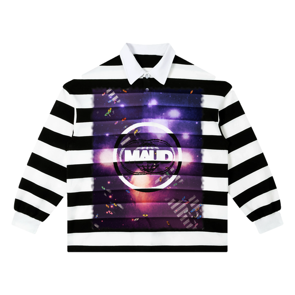 Night Shift Stripe Polo - Black - Front