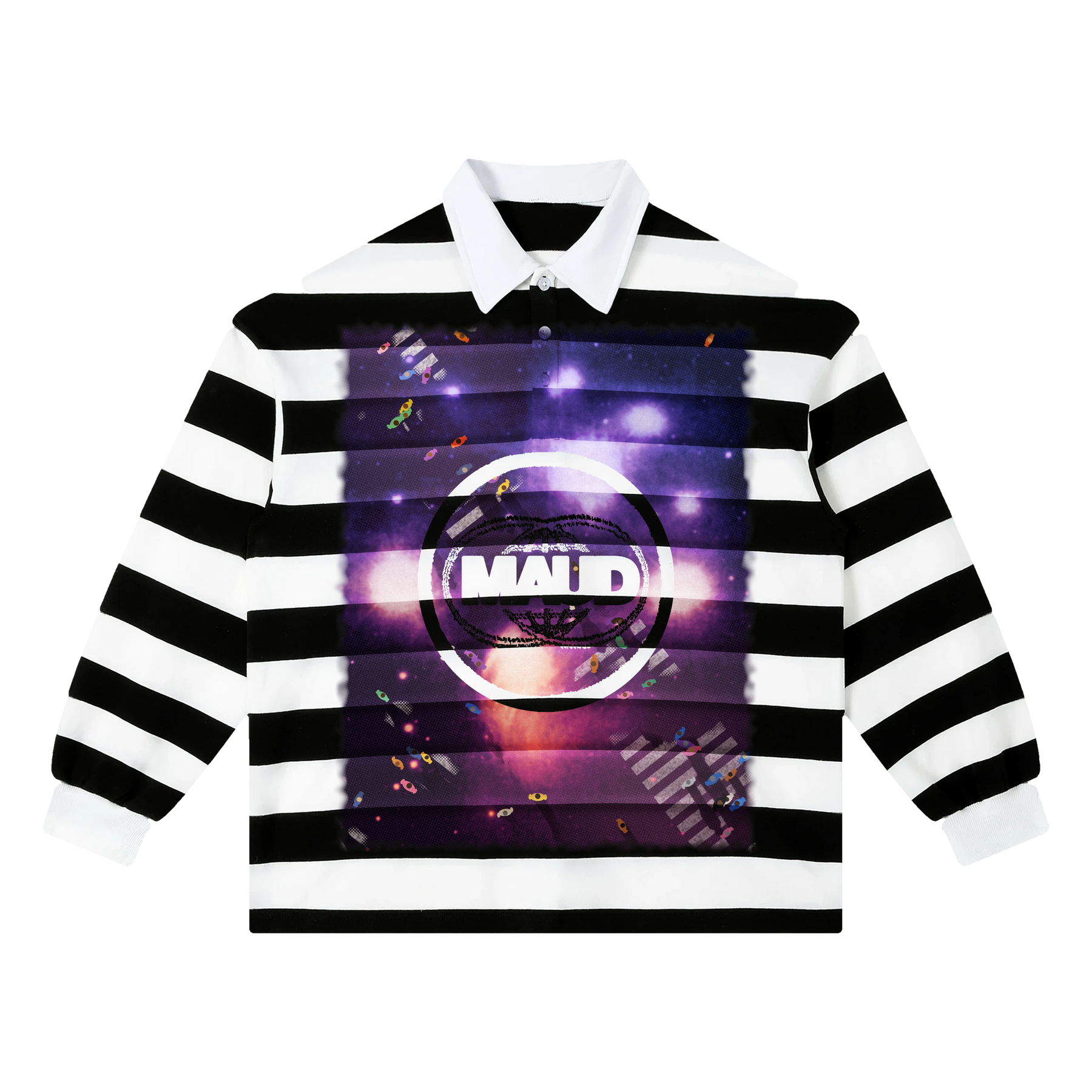 Night Shift Stripe Polo - Black - Front