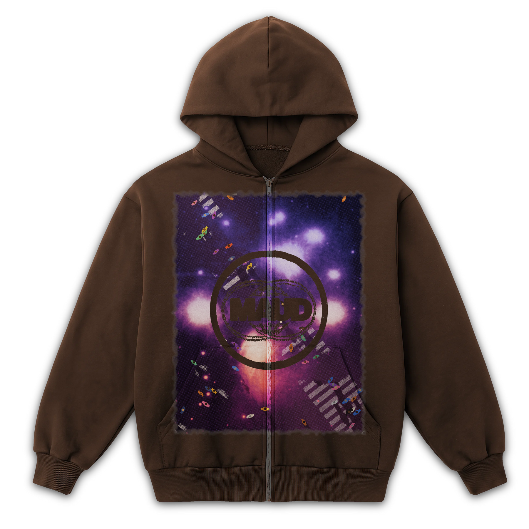 Night Shift Zip Up - Brown - Front