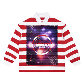 Night Shift Stripe Polo - Red - Front