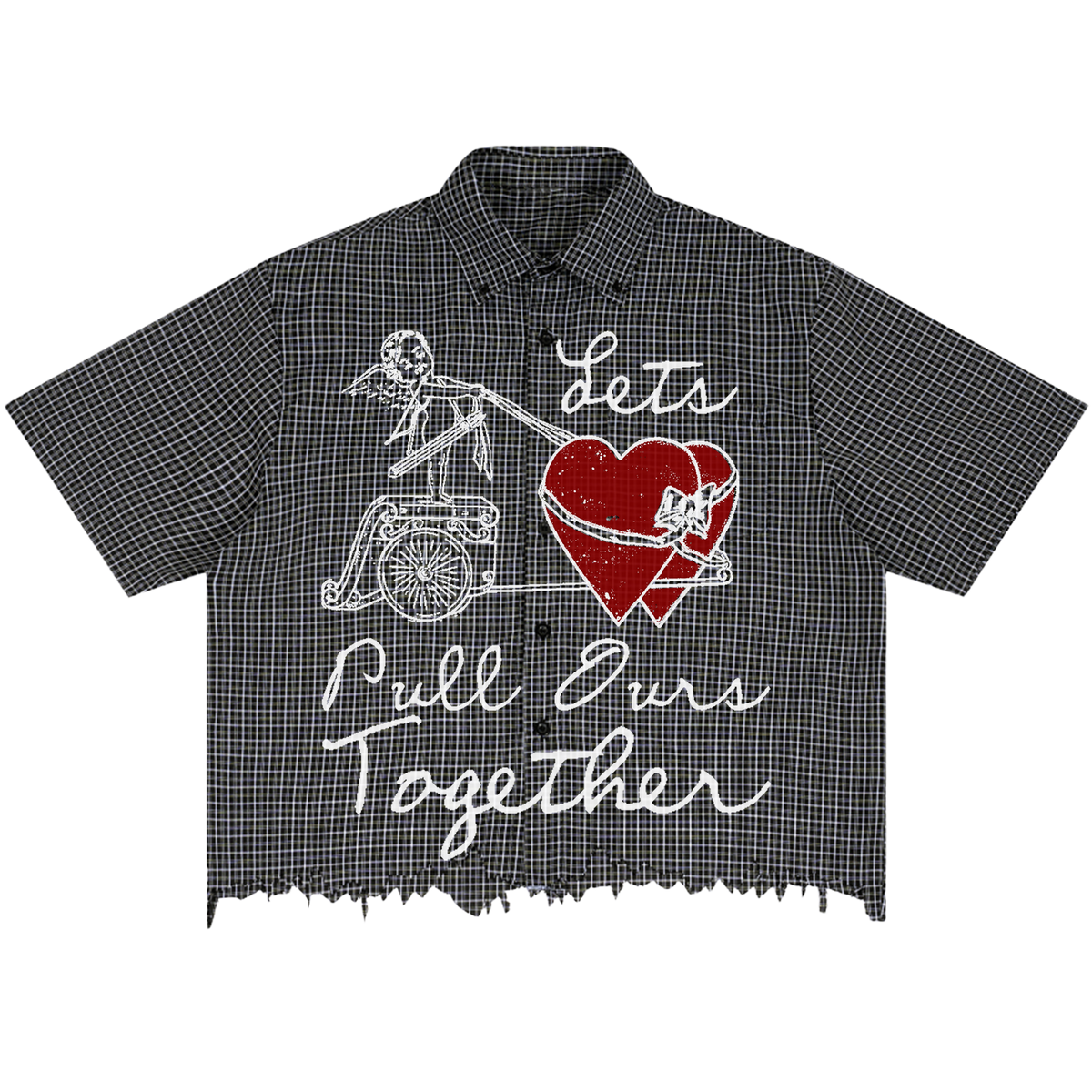 Pull Ours Together Distress Button Up