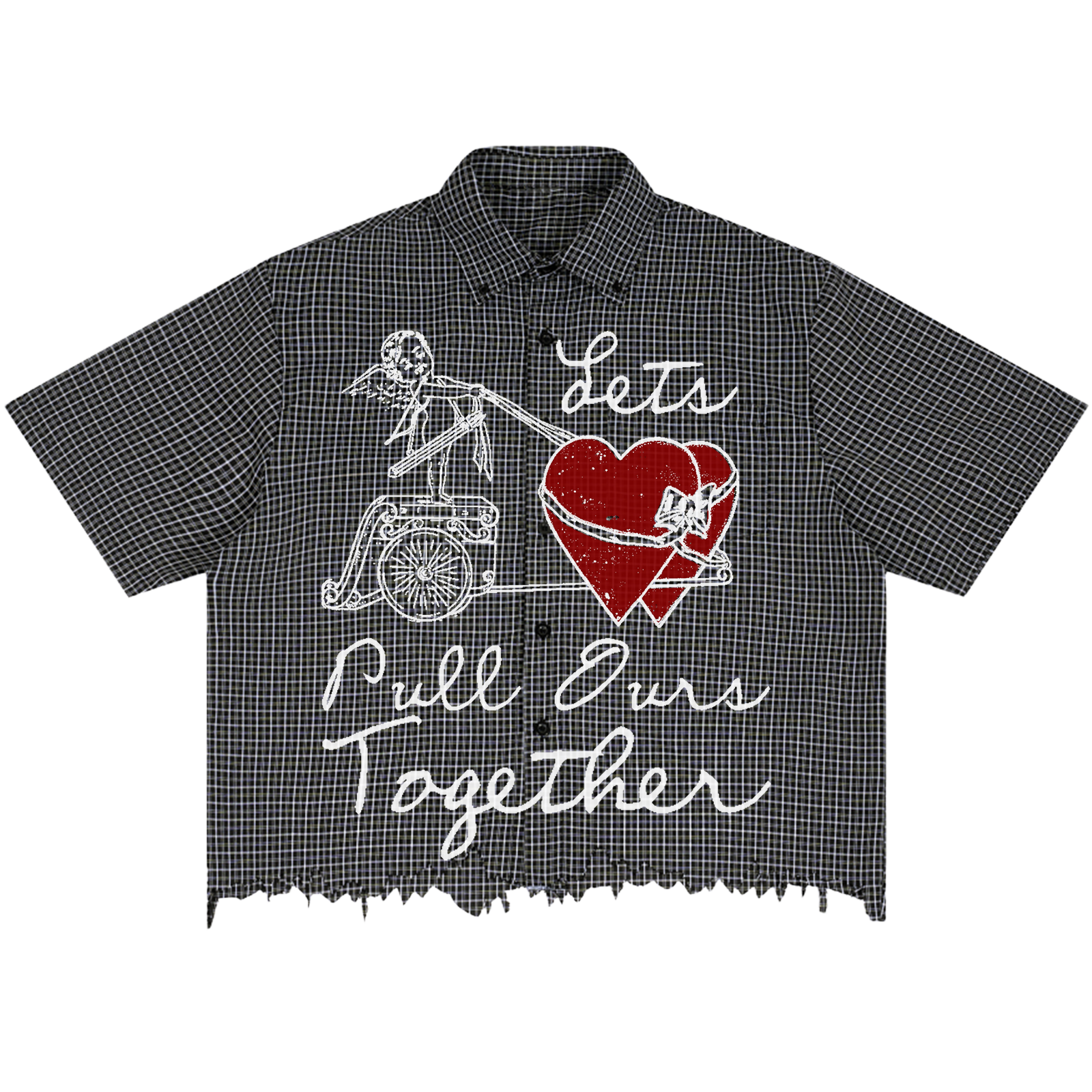 Pull Ours Together Distress Button Up