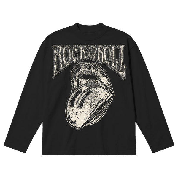 Rock & Roll Baggy L/S Tee - Black - Front