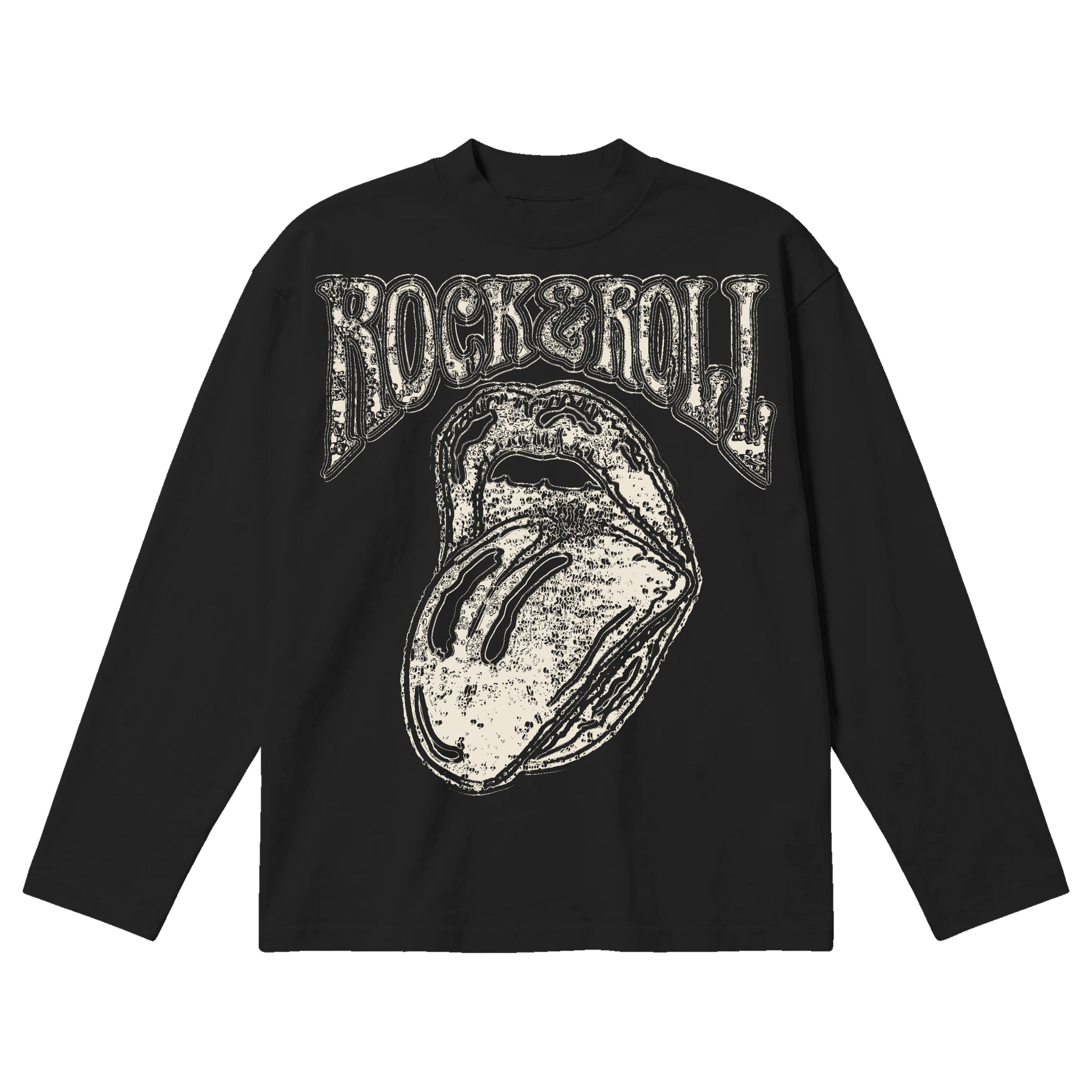 Rock & Roll Baggy L/S Tee - Black - Front