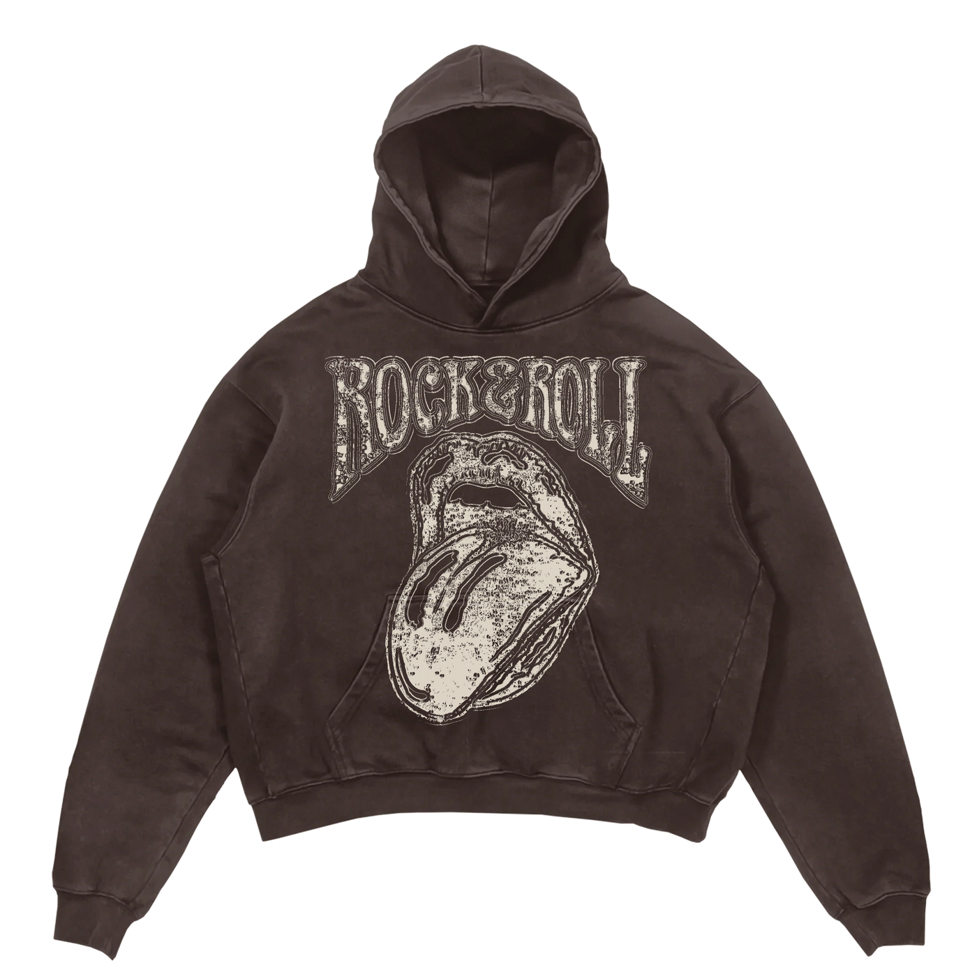 Rock & Roll Hoodie - Brown - Front