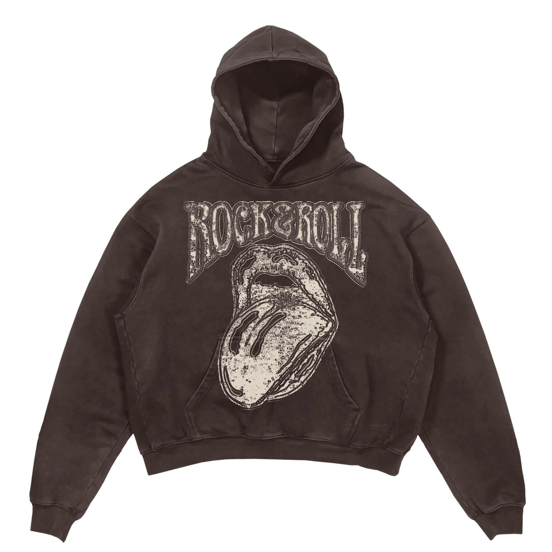 Rock & Roll Hoodie - Brown - Front