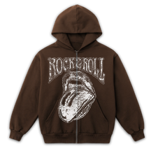 Rock & Roll Zip Up - Brown - Front