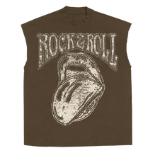 Rock & Roll Sleeveless Tee - Brown - Front