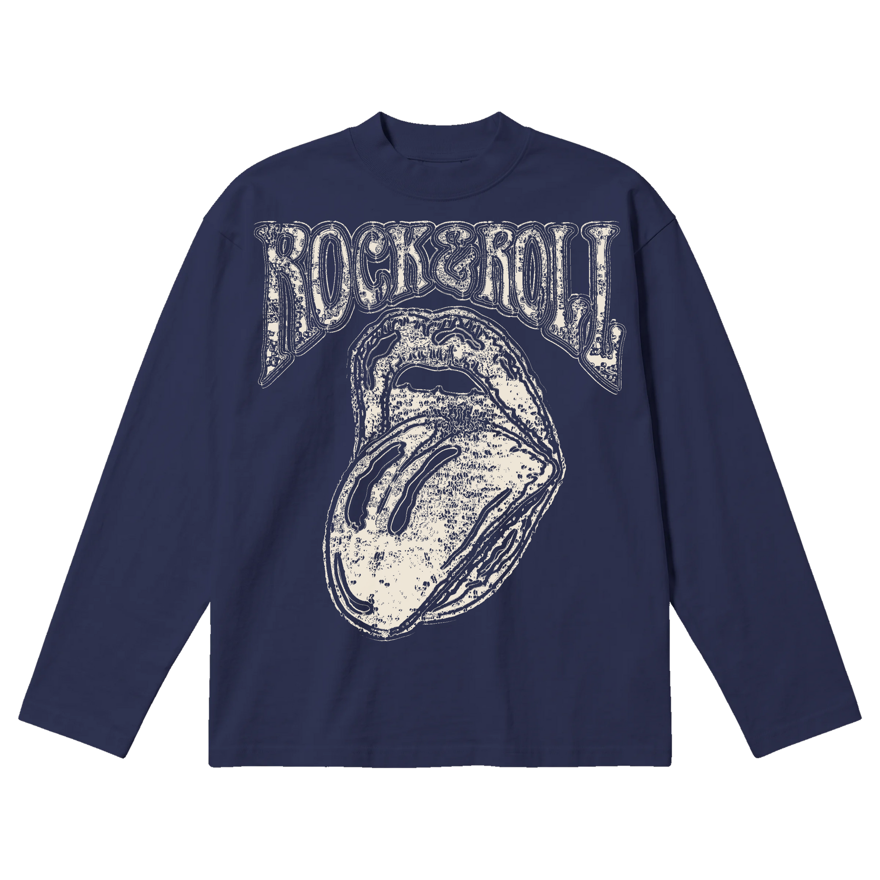 Rock & Roll Baggy L/S Tee - Blue - Front