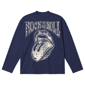 Rock & Roll Baggy L/S Tee - Blue - Front