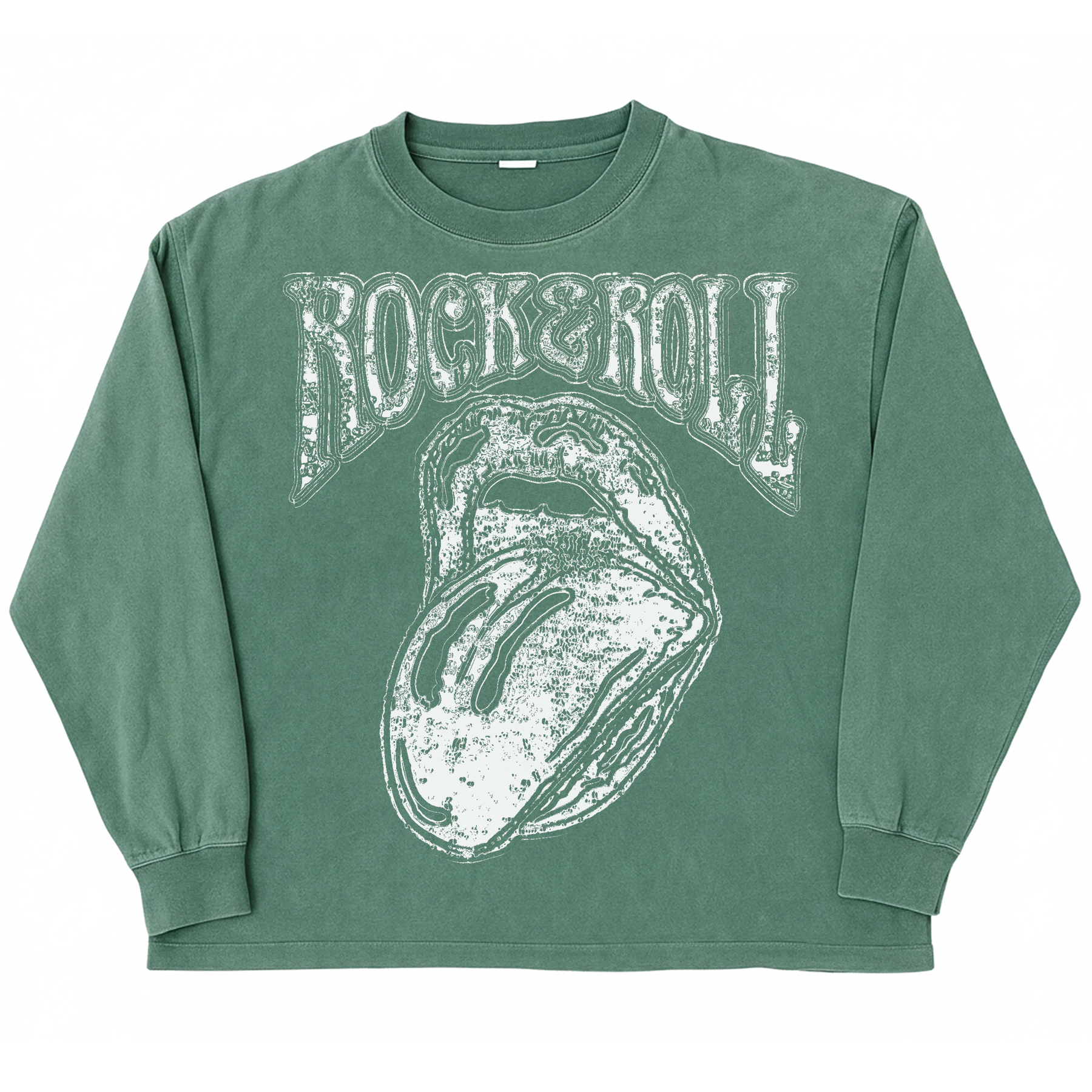 Rock & Roll L/S Tee - Green - Front