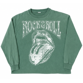 Rock & Roll L/S Tee - Green - Front