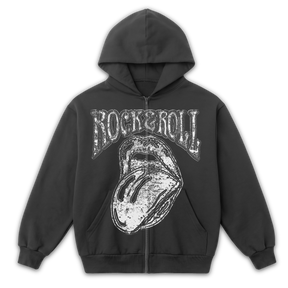 Rock & Roll Zip Up - Grey - Front