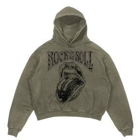 Rock & Roll Hoodie - Olive - Front