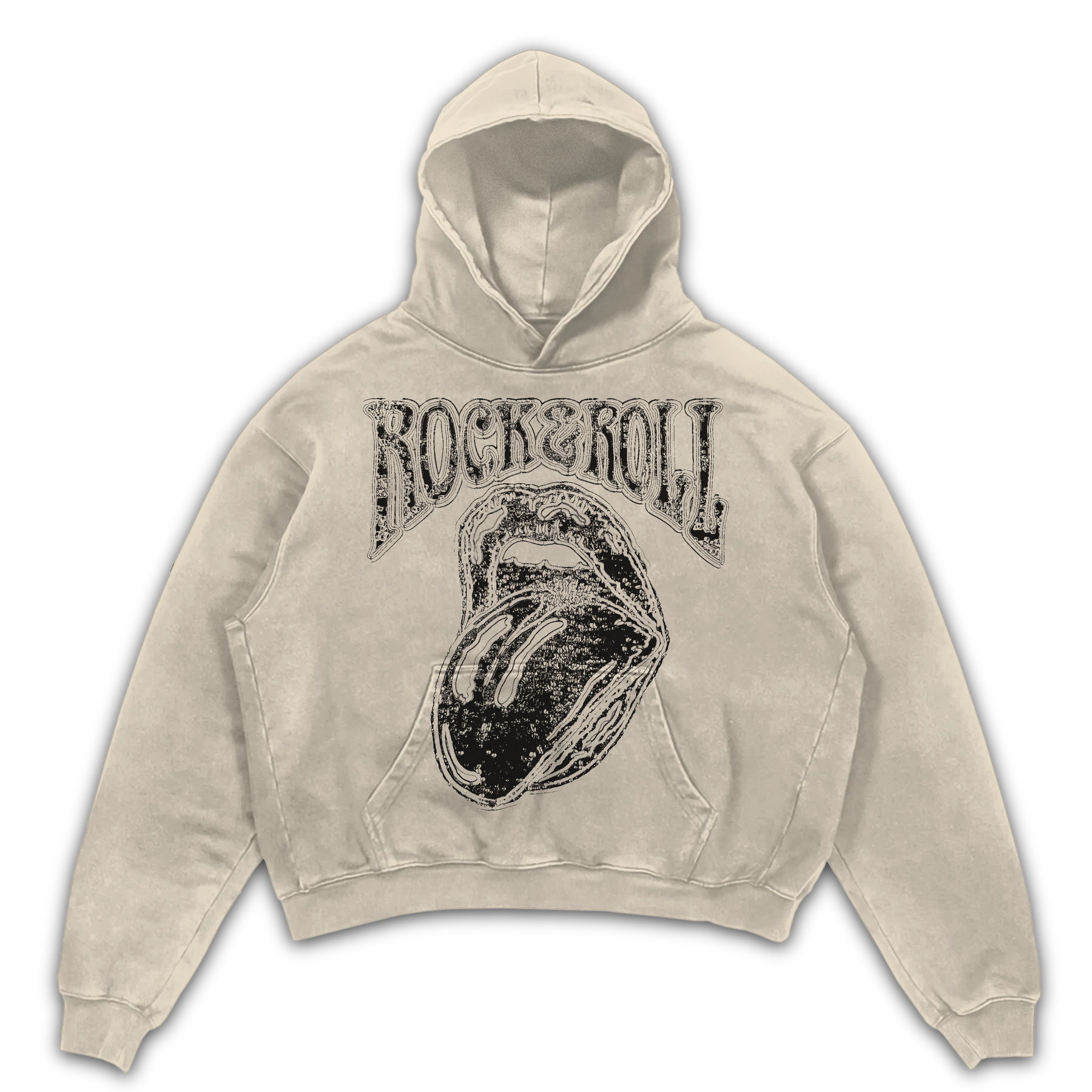 Rock & Roll Hoodie - Sand - Front