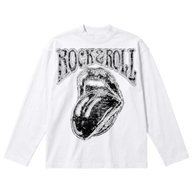 Rock & Roll Baggy L/S Tee - White - Front