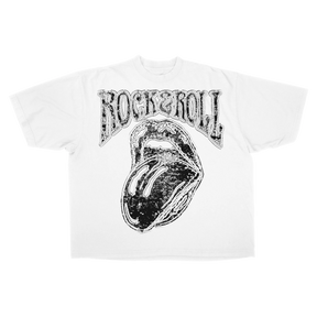 Rock & Roll Drop Tee - White - Front