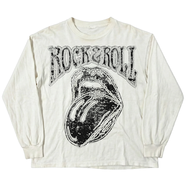Rock & Roll L/S Tee - White - Front