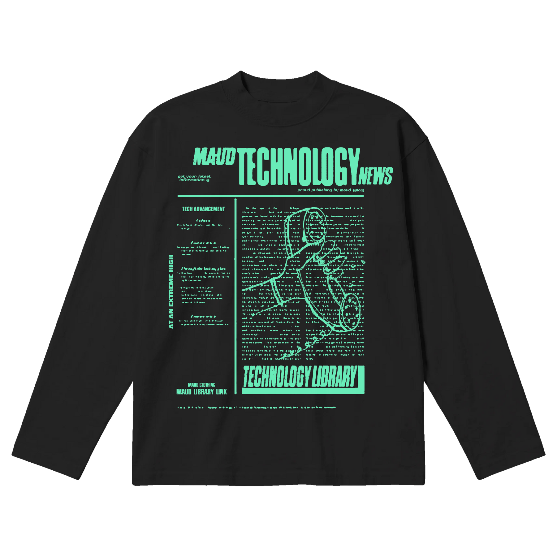 Tech News Baggy L/S Tee - Black - Front