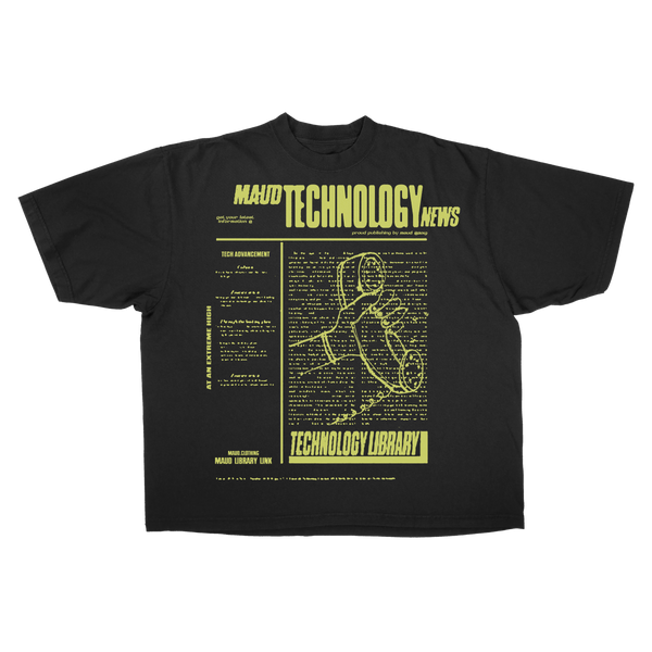 Tech News Drop Tee - Black - Front
