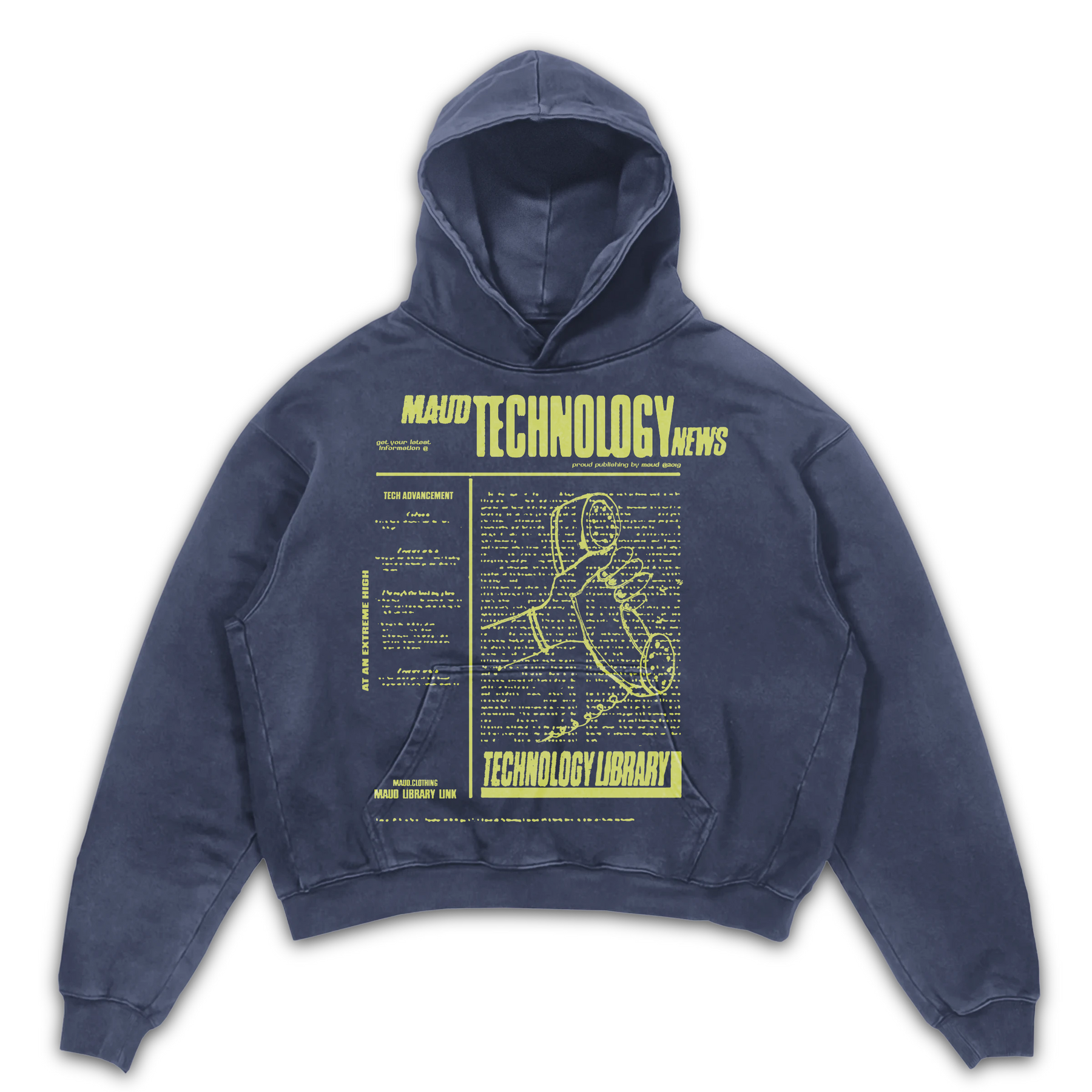 Tech News Hoodie - Blue - Front