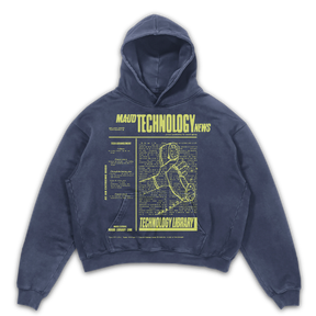 Tech News Hoodie - Blue - Front