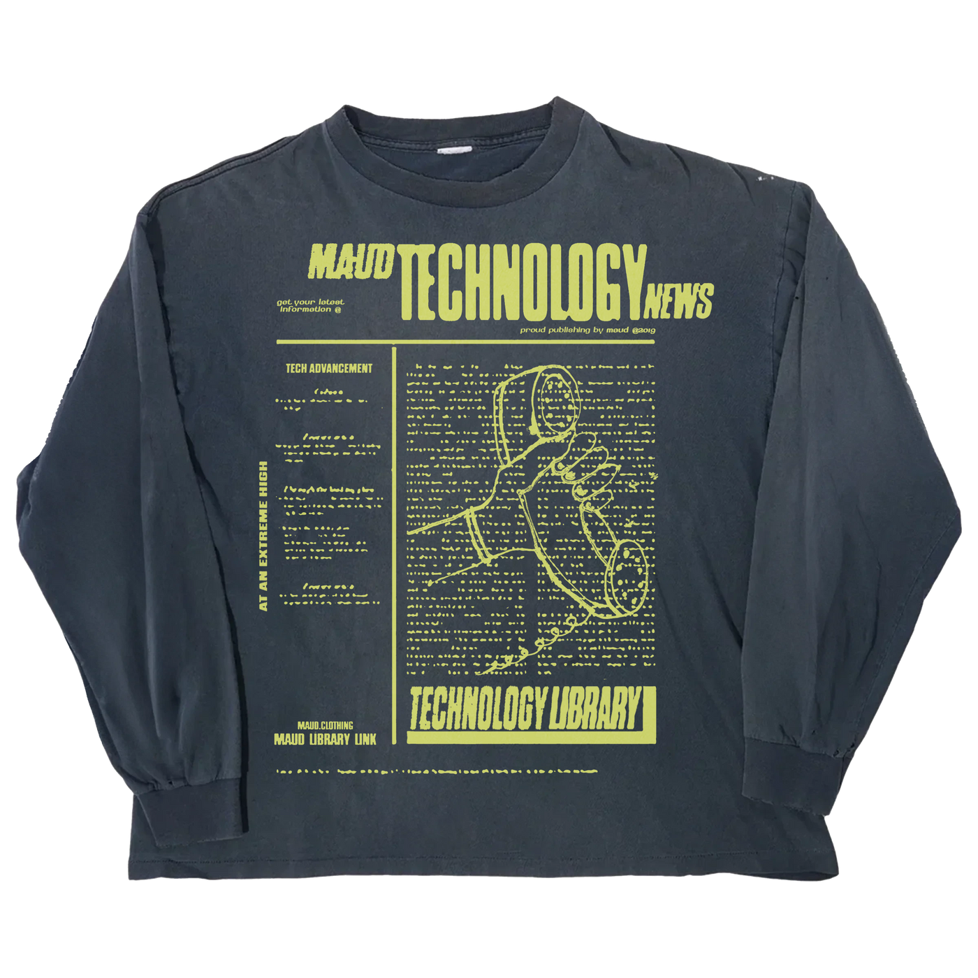 Tech News L/S Tee - Blue - Front