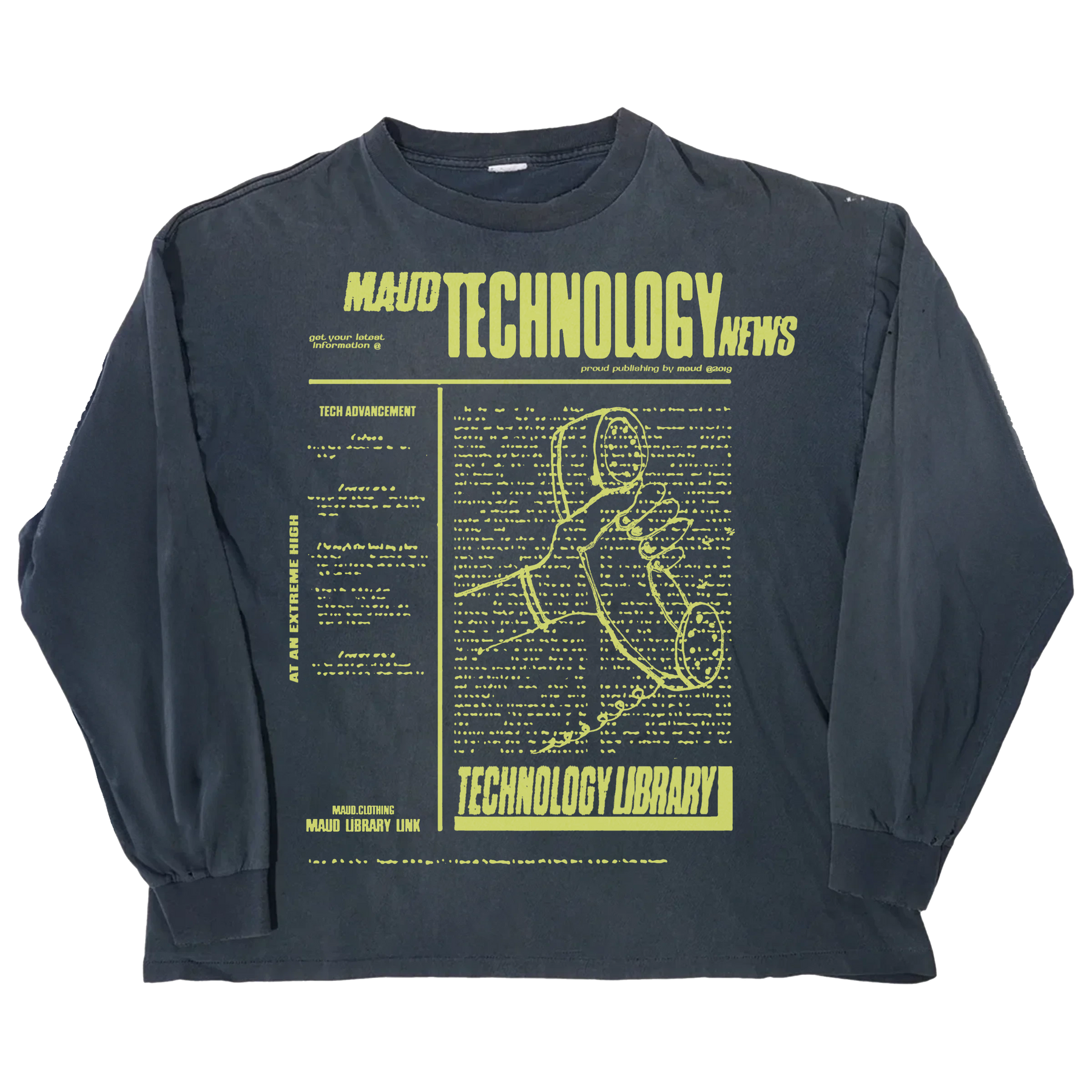 Tech News L/S Tee - Blue - Front