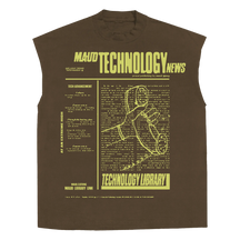 Tech News Sleeveless Tee - Brown - Front