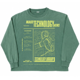 Tech News L/S Tee - Green - Front