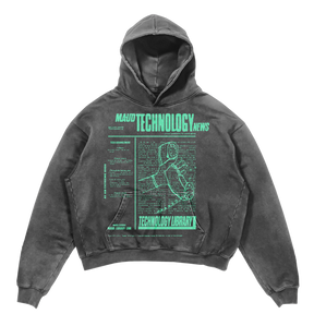 Tech News Hoodie - Grey - Front