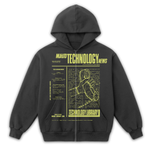 Tech News Zip Up - Grey - Front