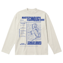 Tech News Baggy L/S Tee - Off White - Front